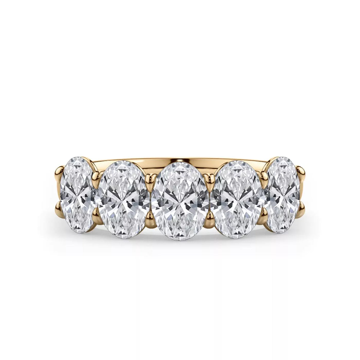 Oval Cut Lab Diamond 5 Stone Ring