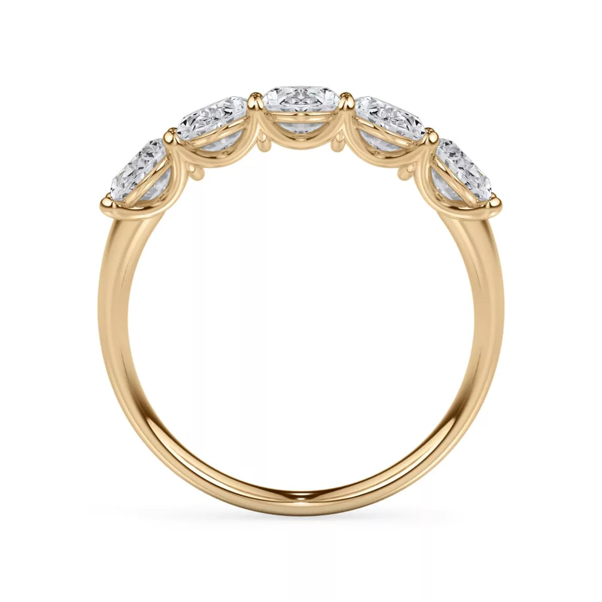 Oval Cut Lab Diamond 5 Stone Ring