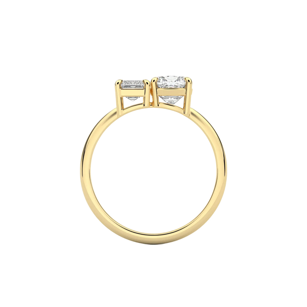 Toi-Et-Moi Cushion and Emerald Cut Engagement Ring