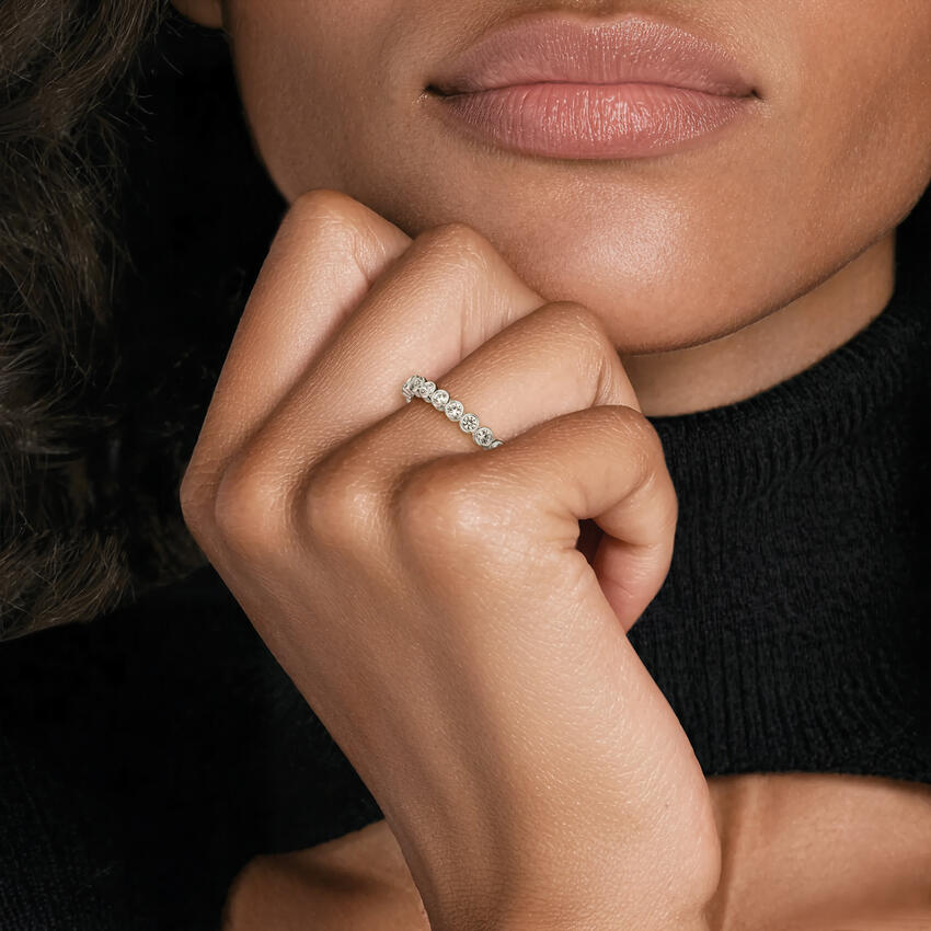 Bezel Round Eternity Lab Diamond Ring