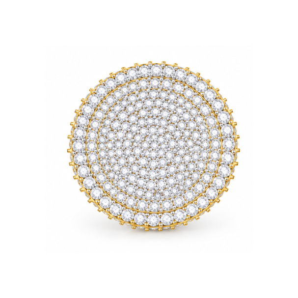 Men's Pavé Round Lab-Grown Diamond & Moissanite Statement Ring