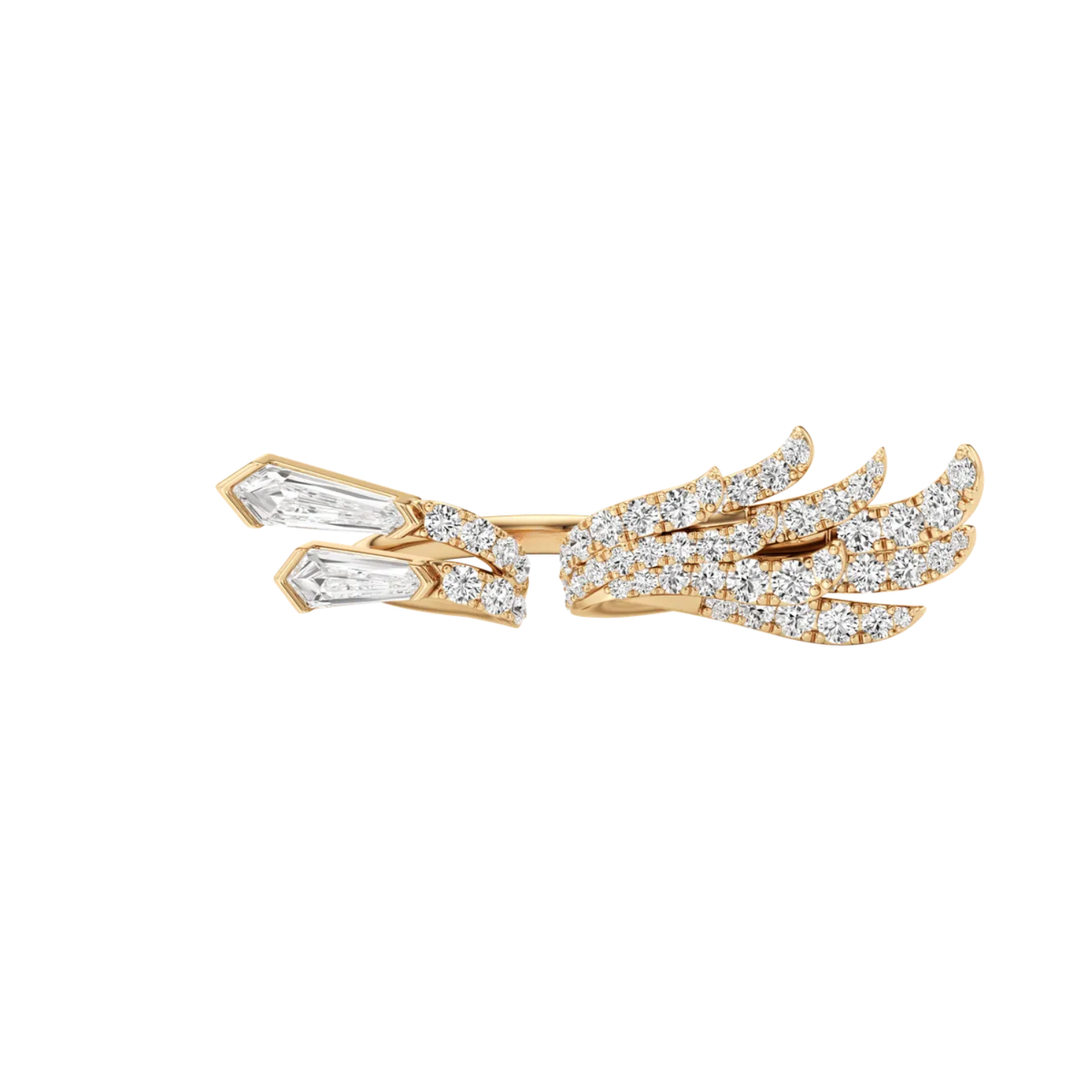 Tie Cut Lab-Grown Diamond & Moissanite Open Wrap Ring