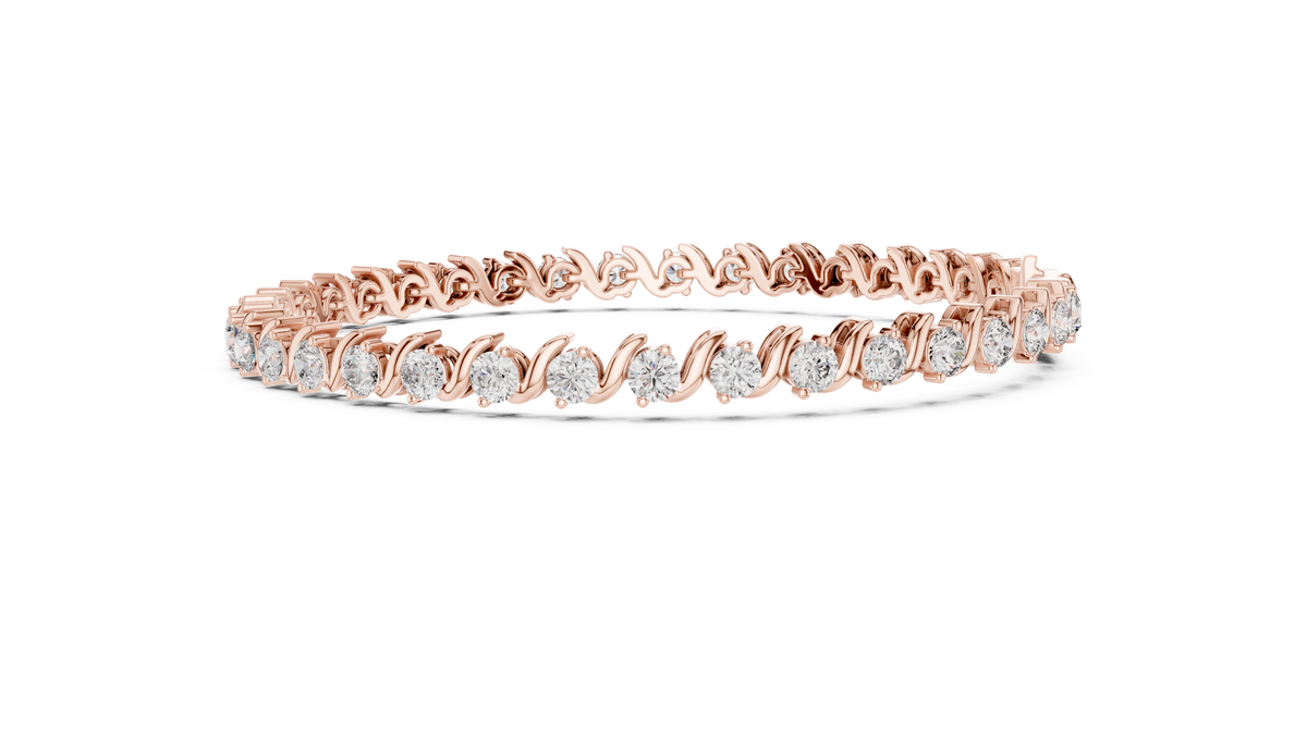 Lab-Grown Diamond 0.10ct Wave Tennis Bracelet