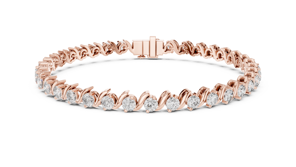 Lab-Grown Diamond 0.10ct Wave Tennis Bracelet
