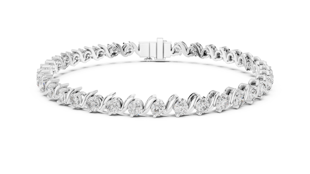 Lab-Grown Diamond 0.10ct Wave Tennis Bracelet