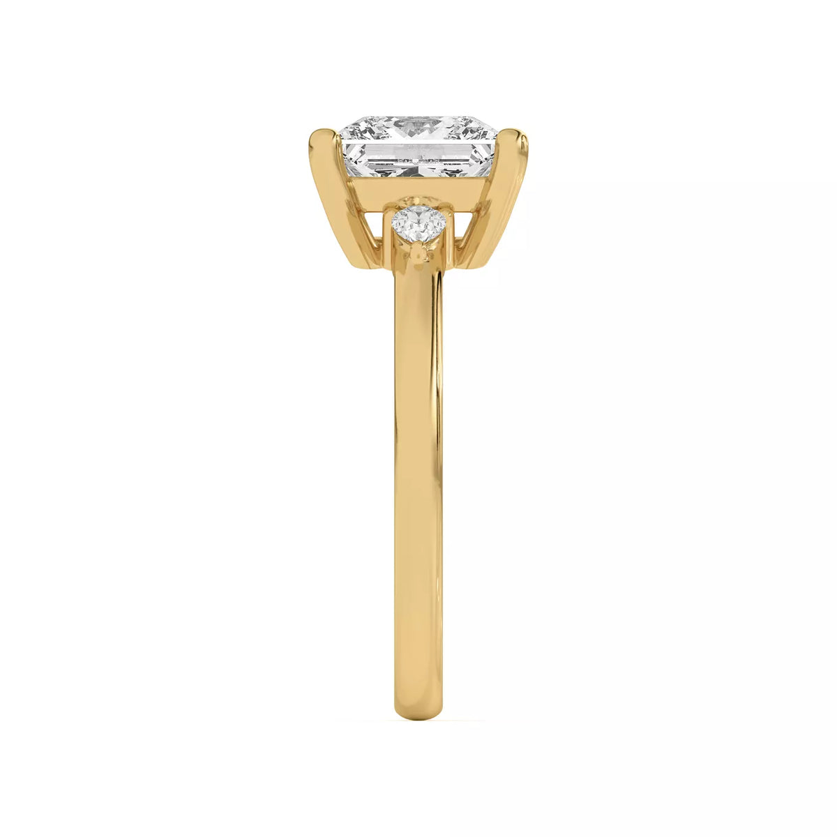 Princess Cut And Pear Cut Three-Stone Lab-Grown Diamond & Moissanite Accent Engagement Ring