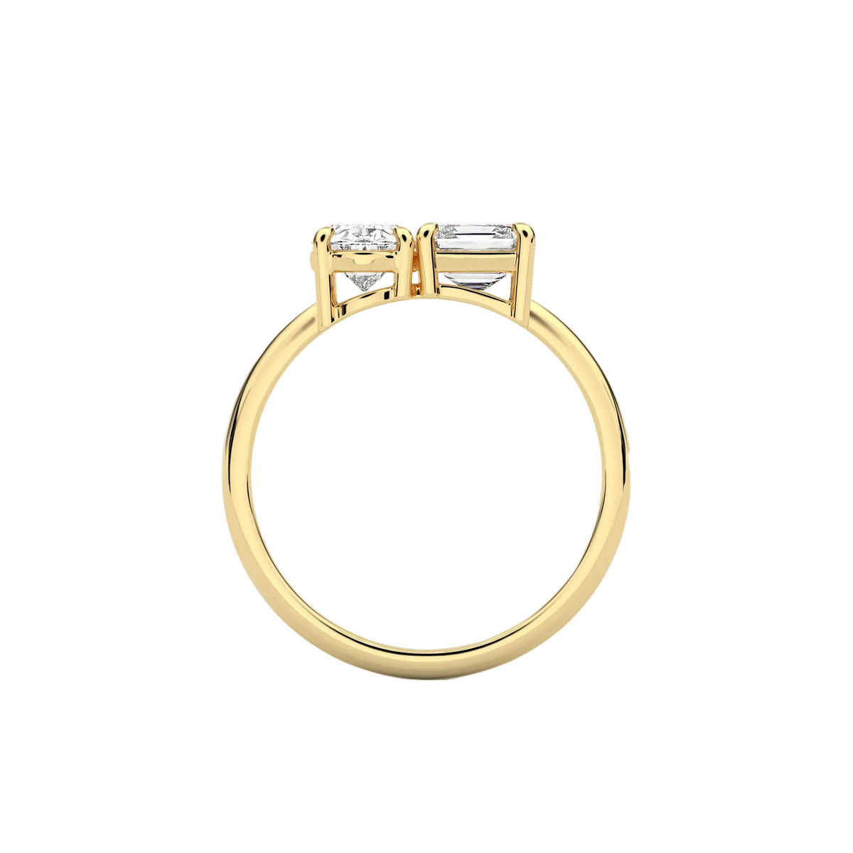 Oval And Asscher Cut Moissanite Toi-Et-Moi Engagement Ring