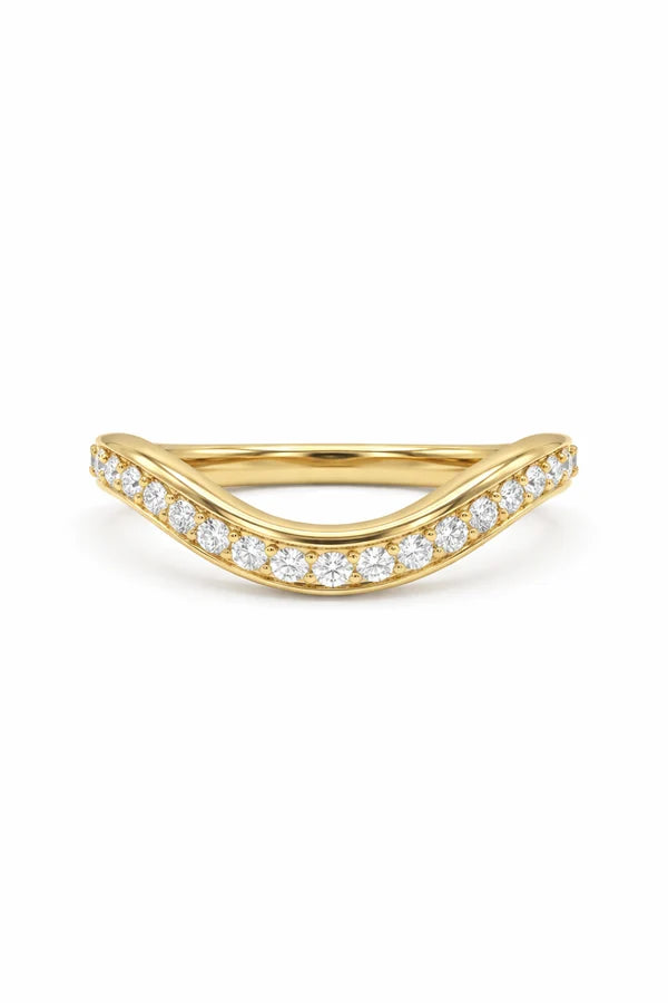 2ct Curved Pear Lab Grown Diamond Engagement Ring Set
