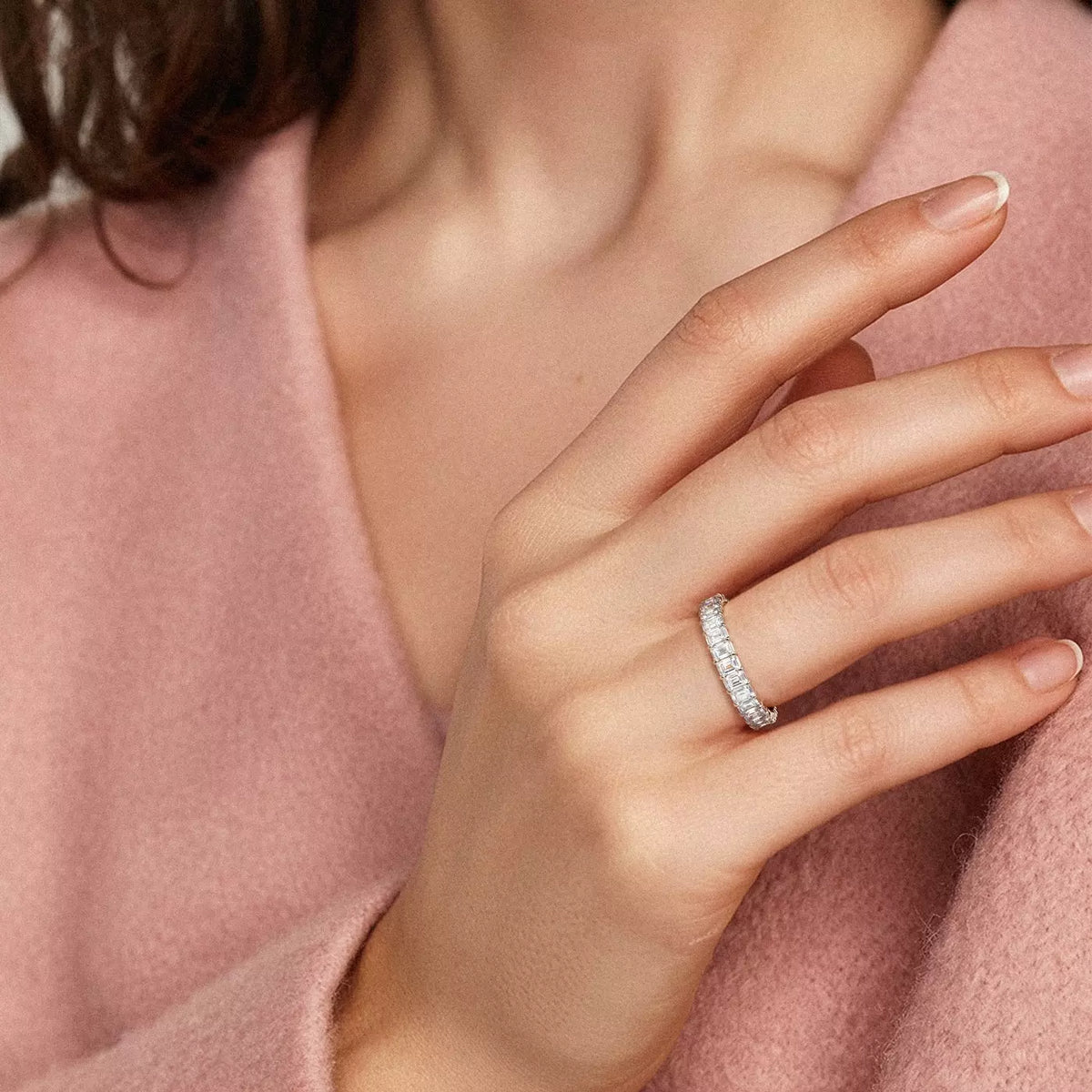 Emerald Cut Lab Diamond Eternity Ring