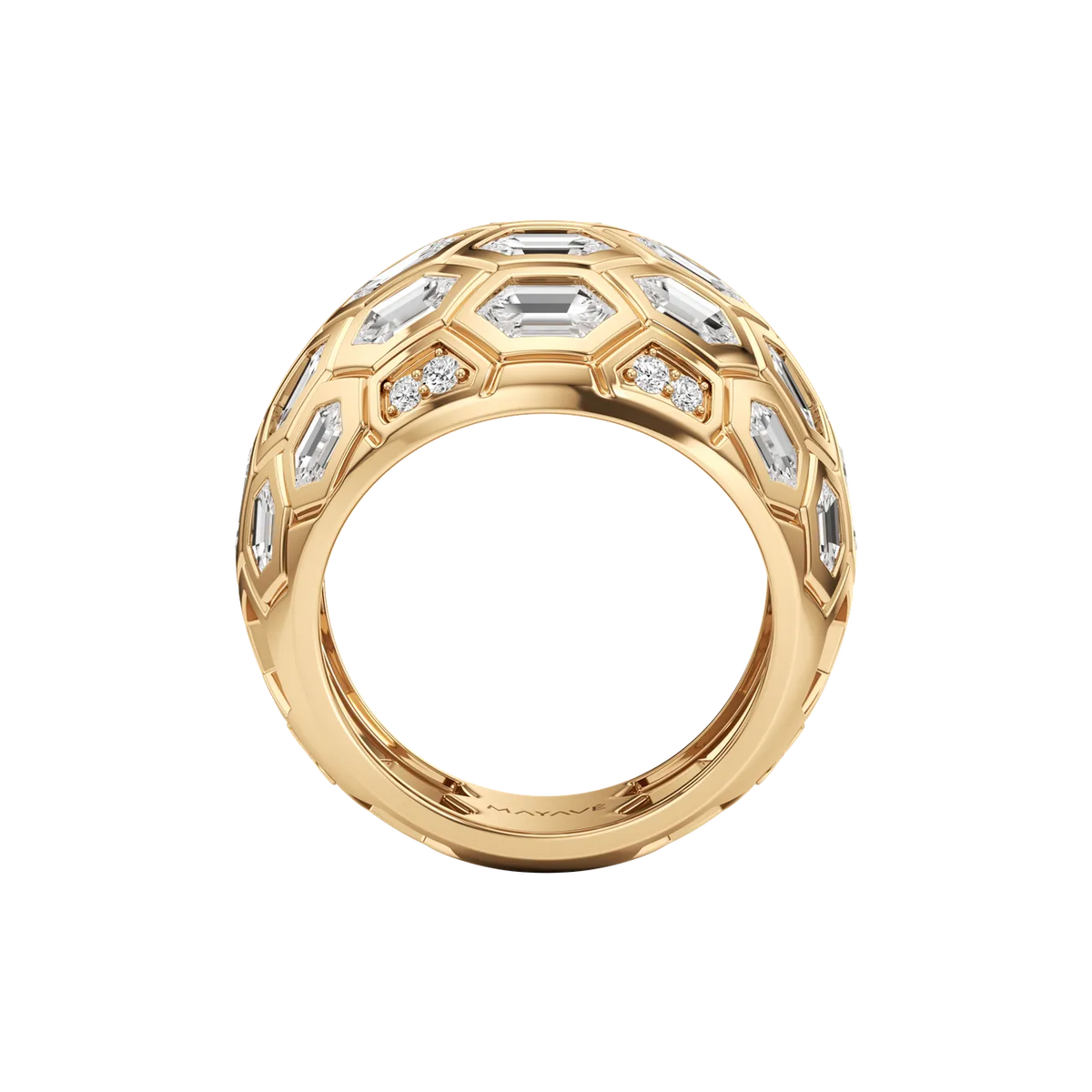 Orbit Hexagon Lab-Grown Diamond & Moissanite Statement Ring