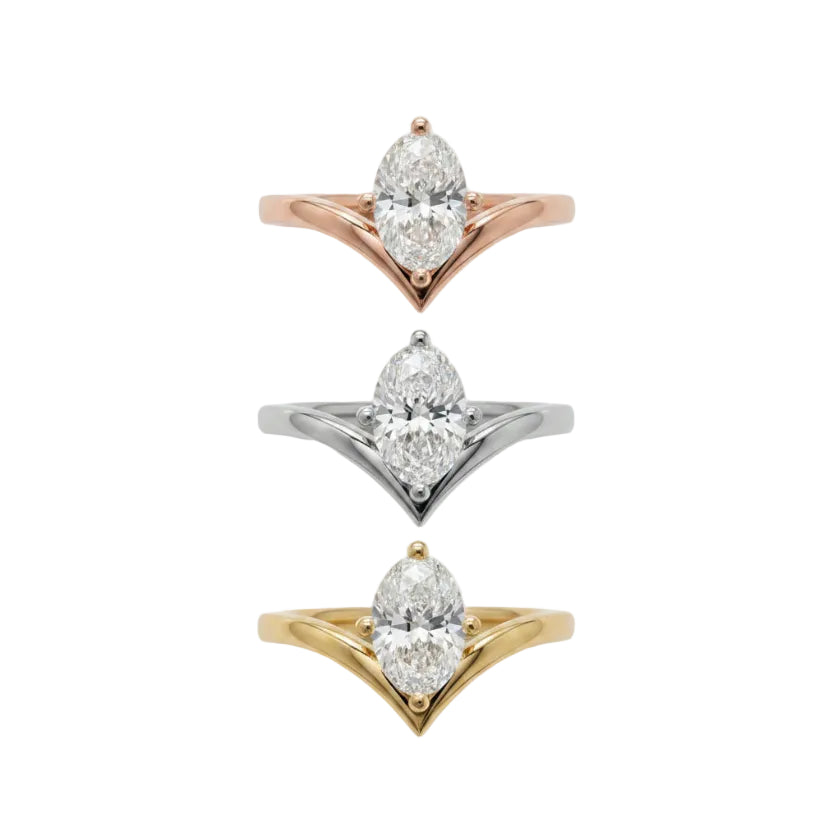 Oval Cut Solitaire Engagement Ring – Lab Grown Diamond & Moissanite