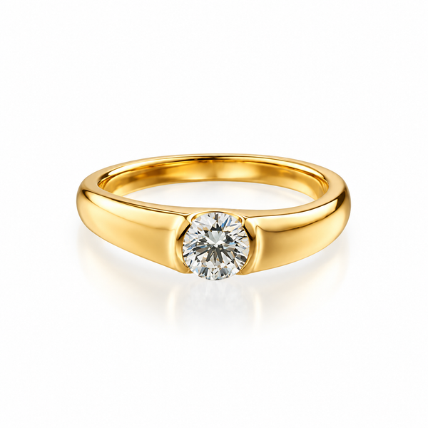 0.50 ct Round Lab Grown Diamond & Moissanite Ring