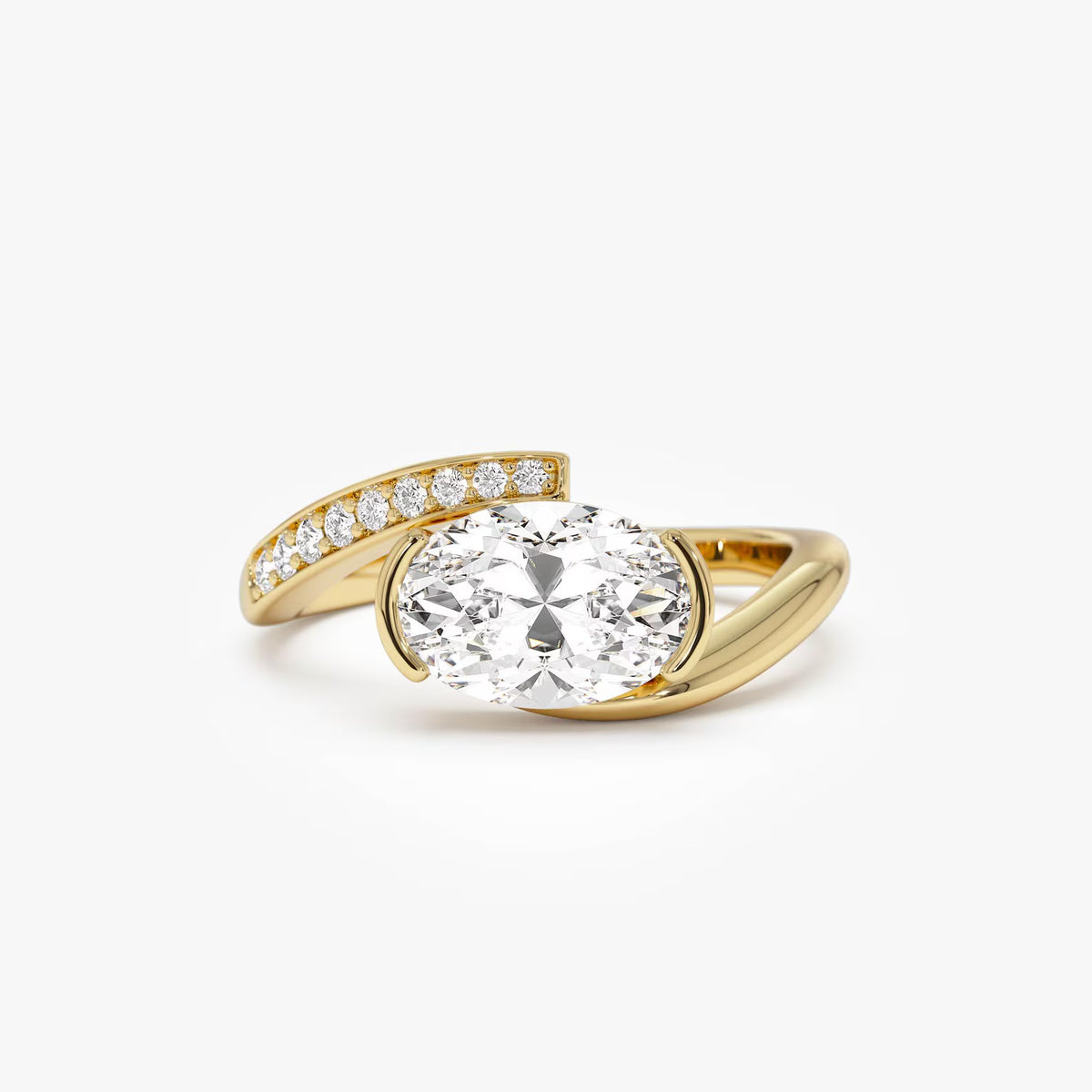 1.60 CTW Oval Lab Grown Diamond Engagement Ring