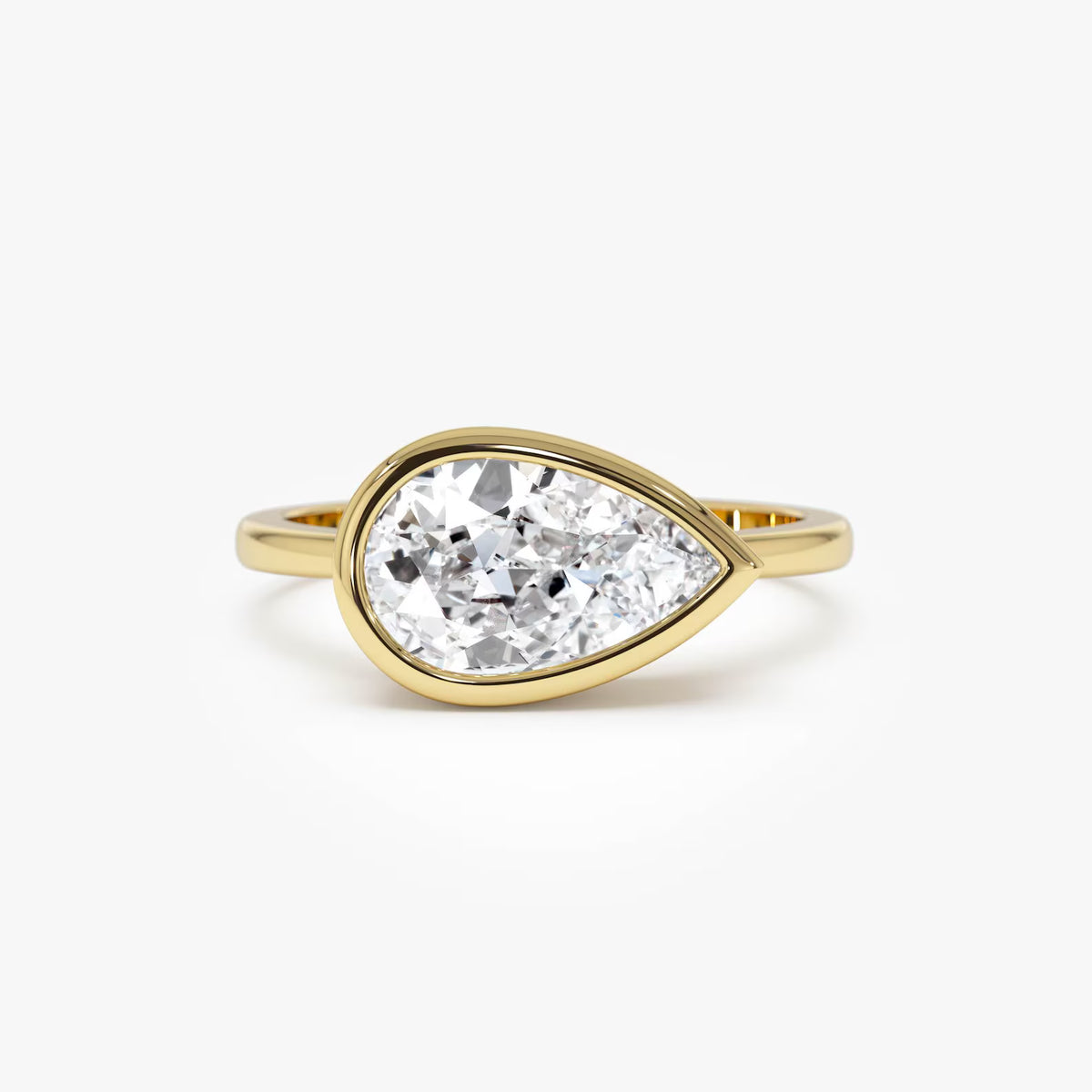 1.5 ctw Pear Shaped East West Lab Grown Diamond Engagement Ring