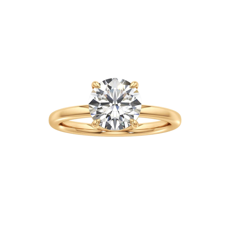 Round Cut Solitaire Engagement Ring Lab Grown Diamond And Moissanite