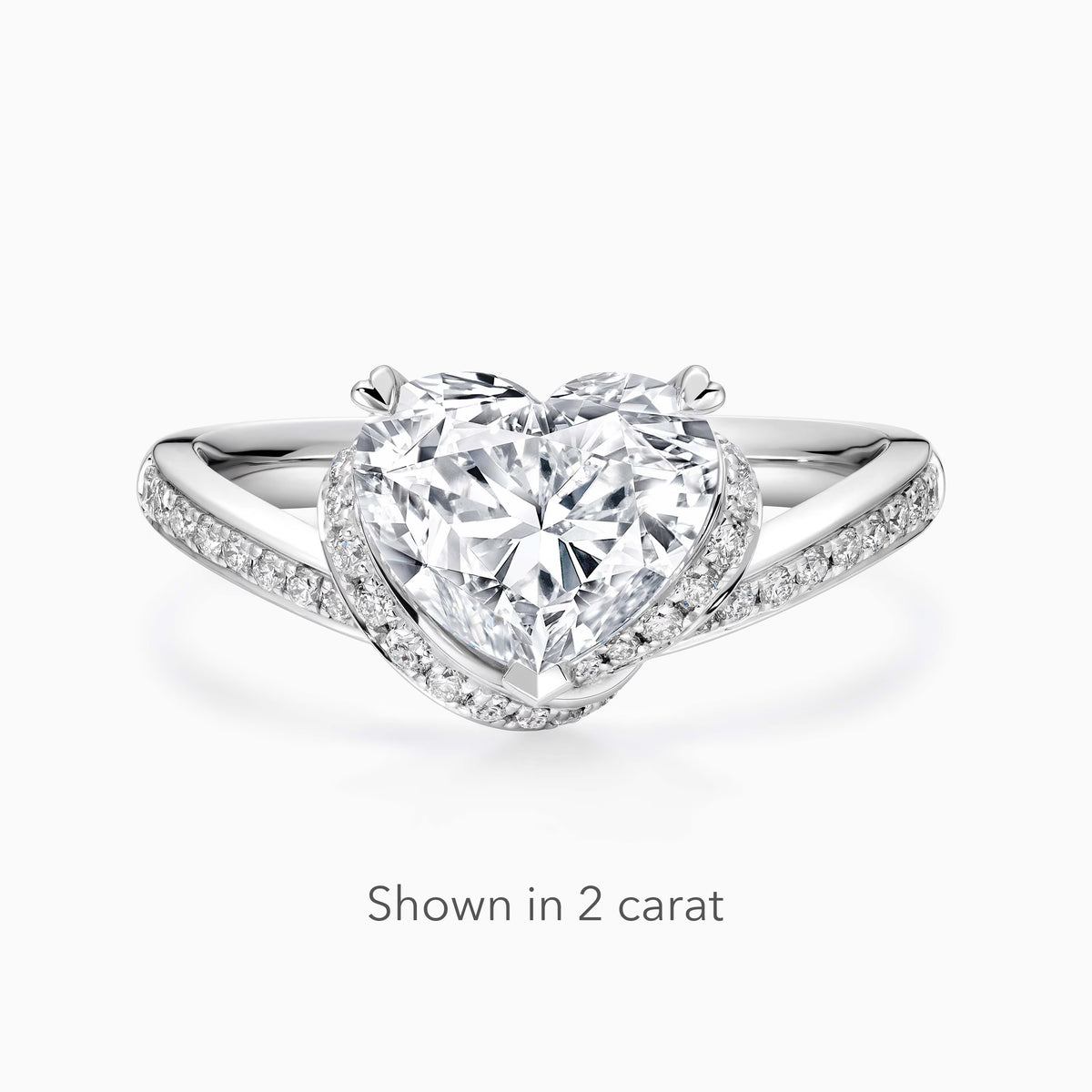 Heart Cut Halo Twist‑Shank Pavé Ring