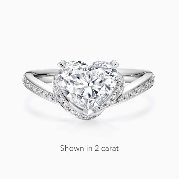 Heart Cut Halo Twist‑Shank Pavé Ring