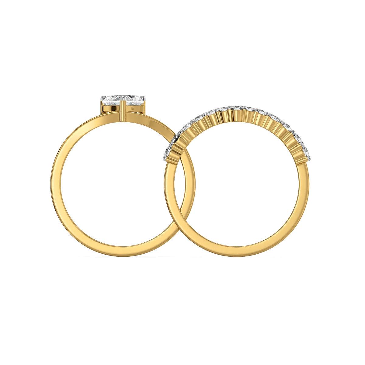 heart lab grown diamond engagement ring in 14k, side profile
