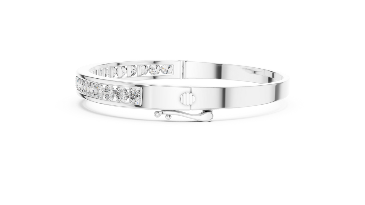 Channel-Set Diamond Bangle Bracelet