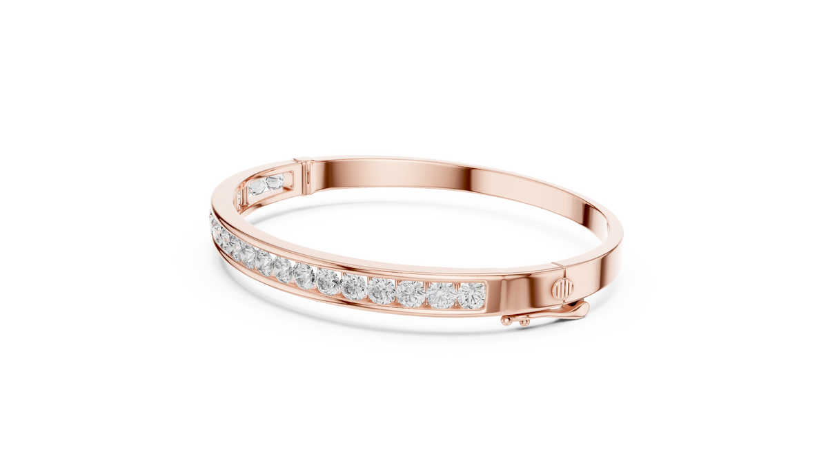 Channel-Set Diamond Bangle Bracelet