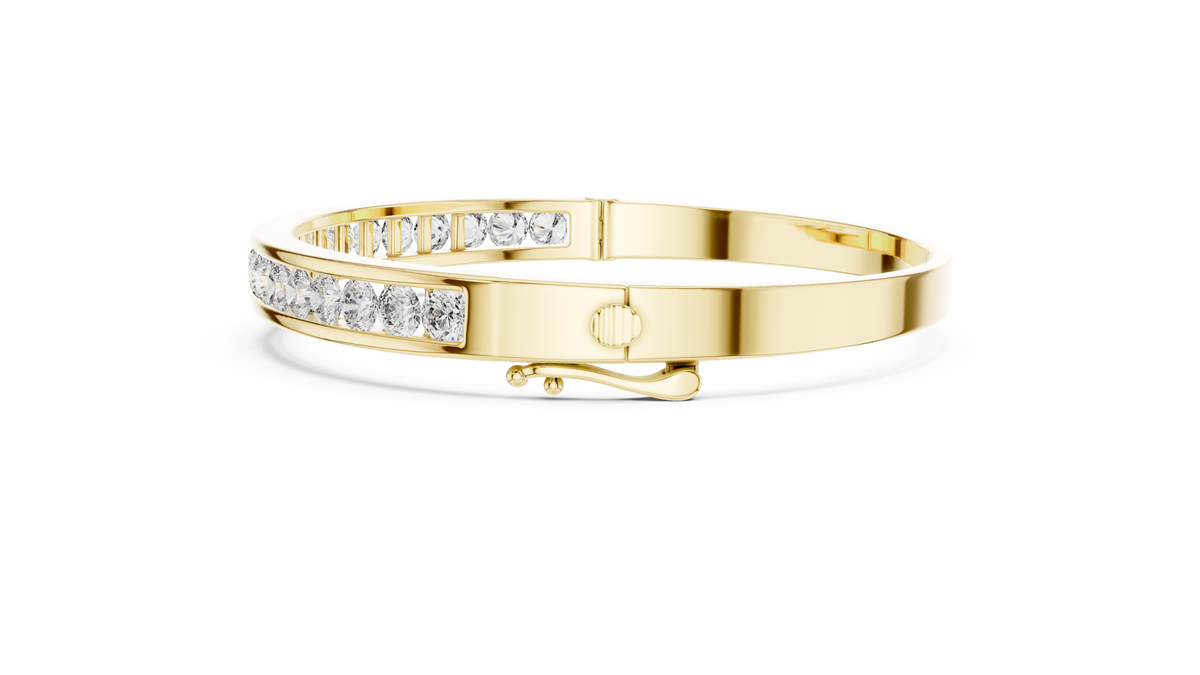 Channel-Set Diamond Bangle Bracelet