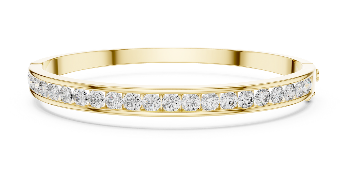 Channel-Set Diamond Bangle Bracelet