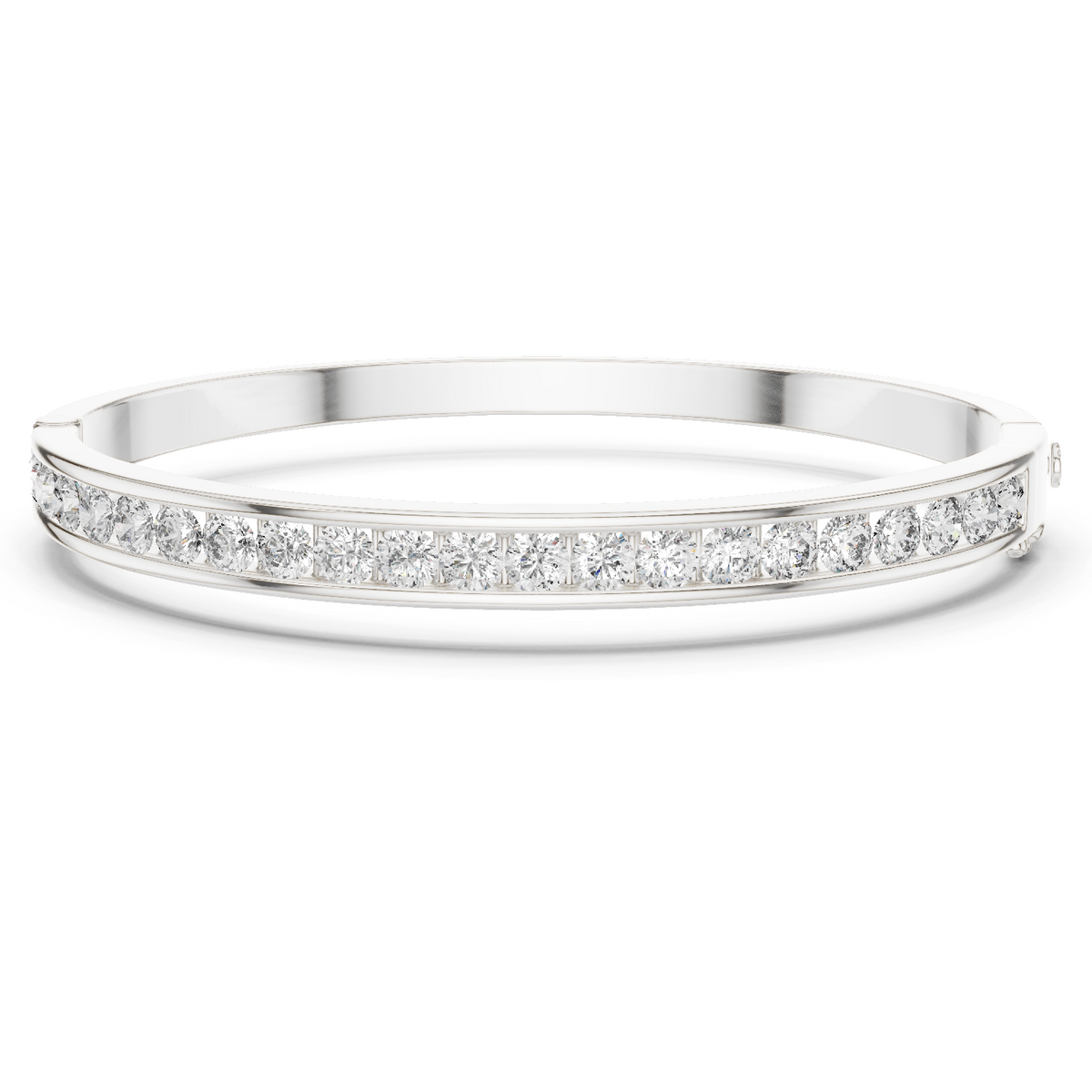 Channel-Set Diamond Bangle Bracelet