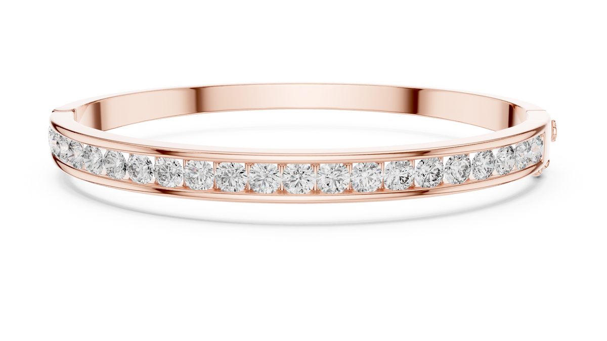 Channel-Set Diamond Bangle Bracelet