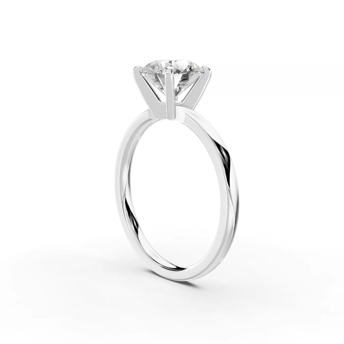 emerald lab grown diamond engagement ring in 10K gold, top view