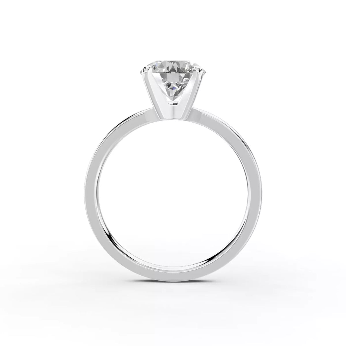 emerald lab grown diamond engagement ring in 14K gold, side profile