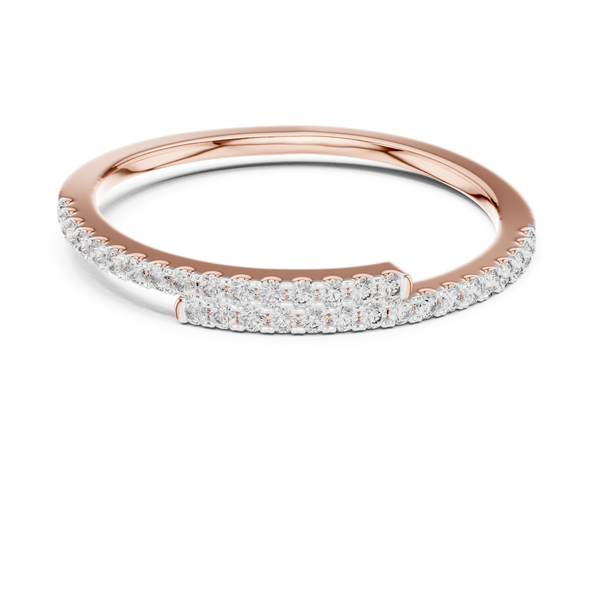 Pavé Half-Eternity Lab-Grown Diamond Ring U-Cut Diamond Wedding Band