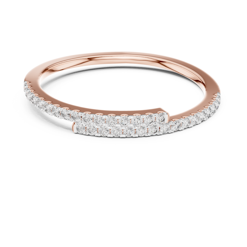 Pavé Half-Eternity Lab-Grown Diamond Ring U-Cut Diamond Wedding Band