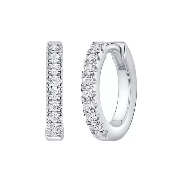 Huggie Lab Diamond Hoops