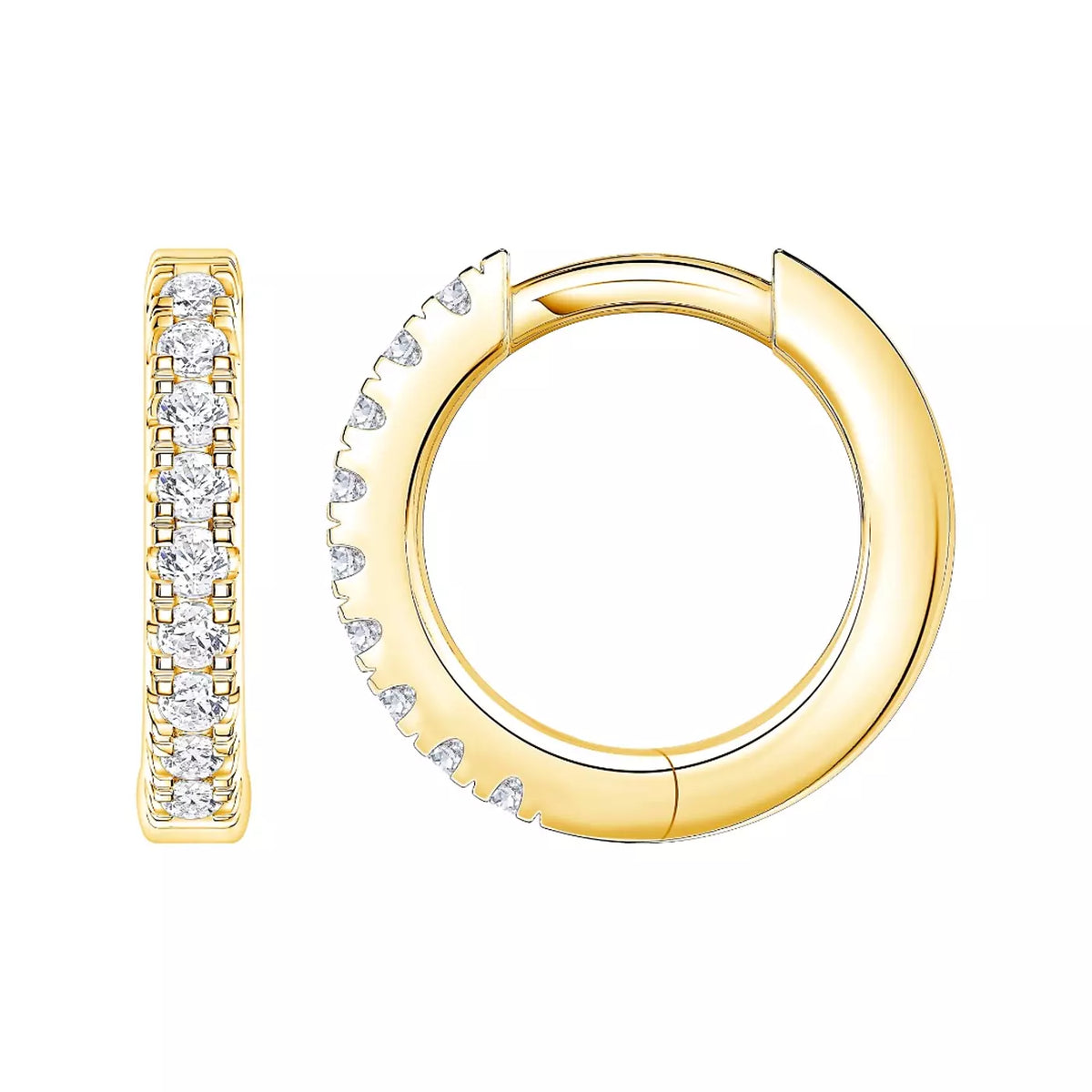 Huggie Lab Diamond Hoops