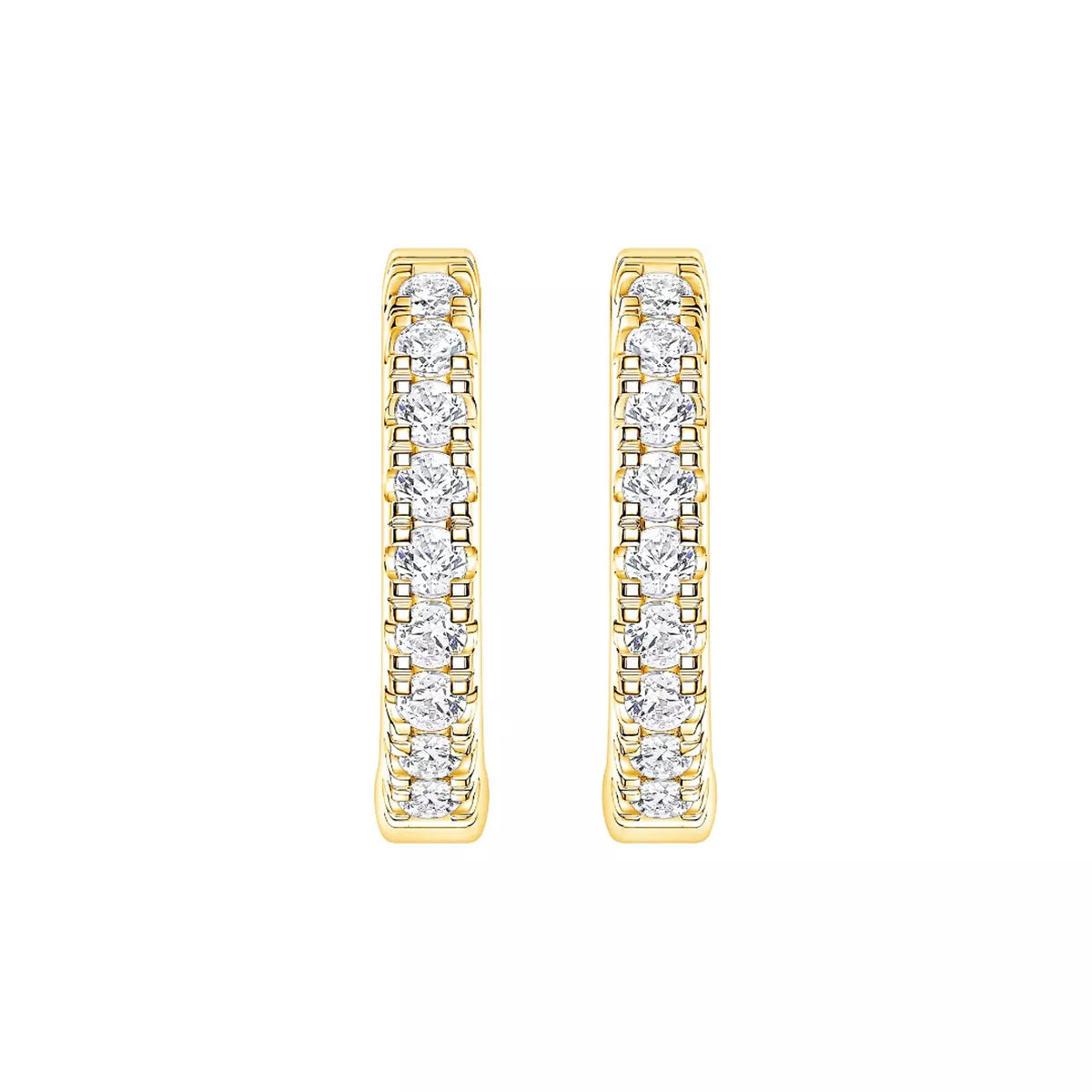 Huggie Lab Diamond Hoops
