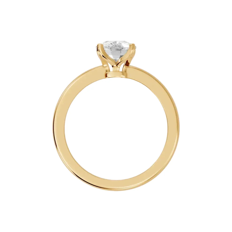 emerald lab grown diamond engagement ring in 14k, side profile