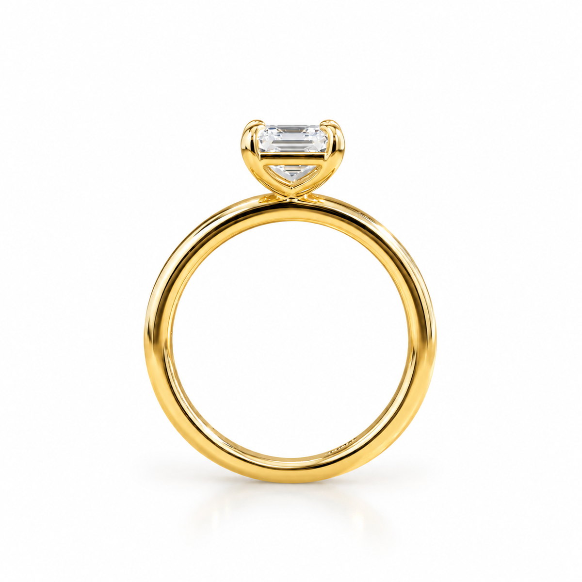 Emerald Cut Lab Grown Diamond & Moissanite Solitaire Engagement Ring – Classic