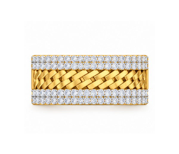 Men's Cuban Link Hip Hop Lab-Grown Diamond & Moissanite Band Ring