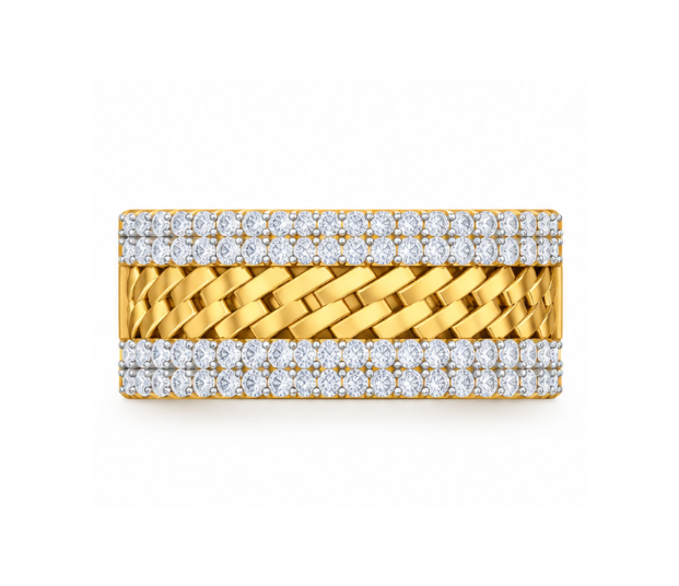 Men's Cuban Link Hip Hop Lab-Grown Diamond & Moissanite Band Ring