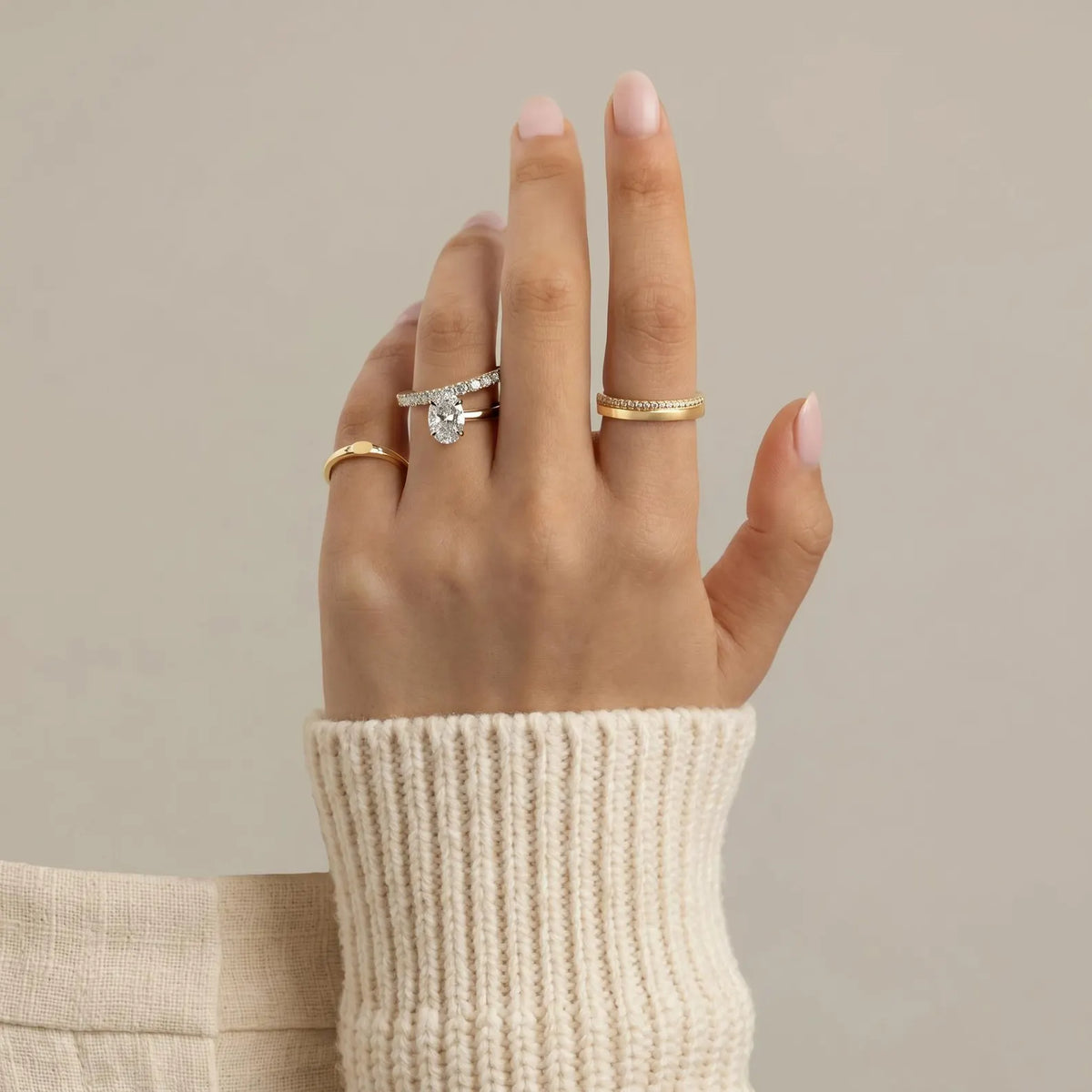 Oval Lab Grown Diamond Ring,  Halo Pavé Engagement