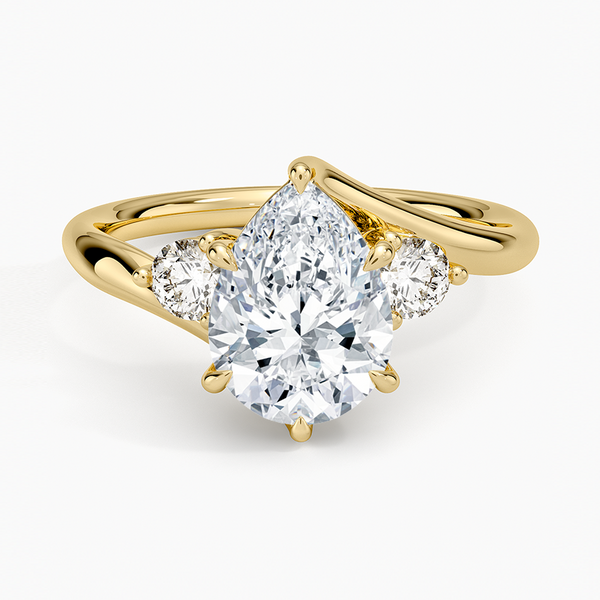 Atelier Pear Cut  Three Stone Diamond Ring