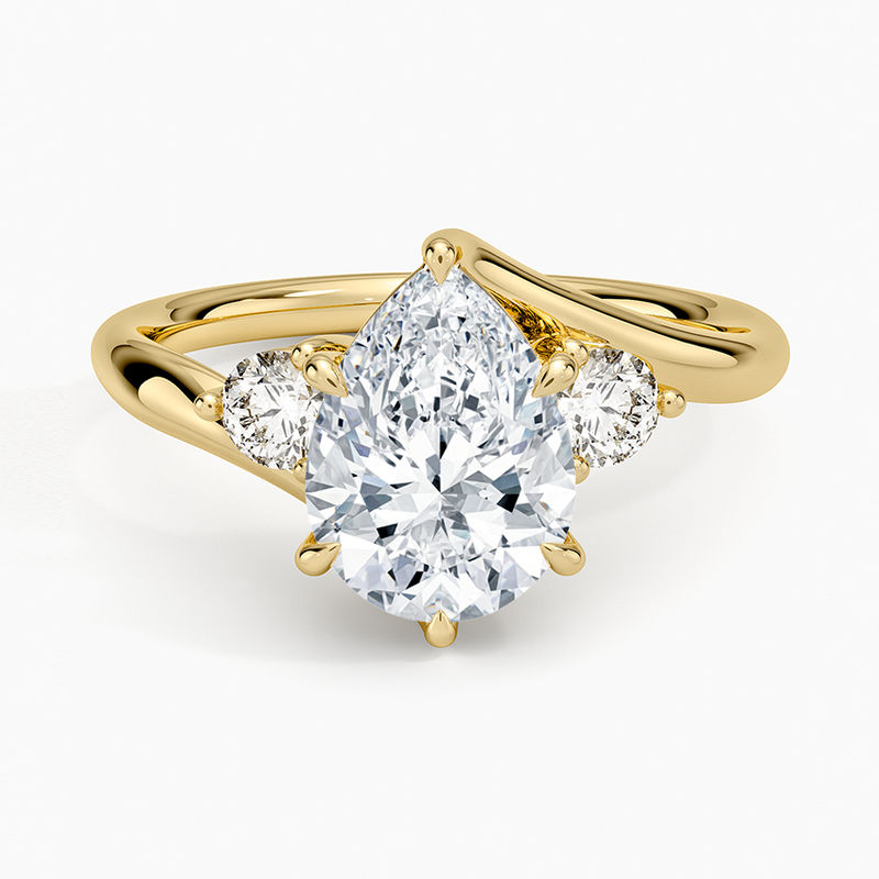 Atelier Pear Cut  Three Stone Diamond Ring