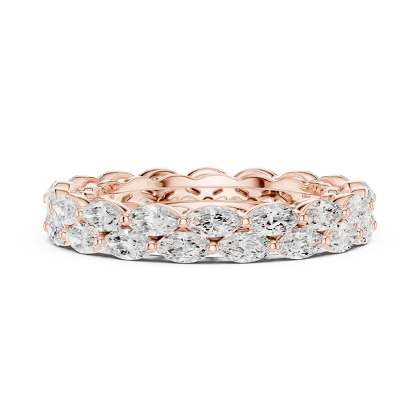 Two-Row East-West Marquise Cut Diamond Band