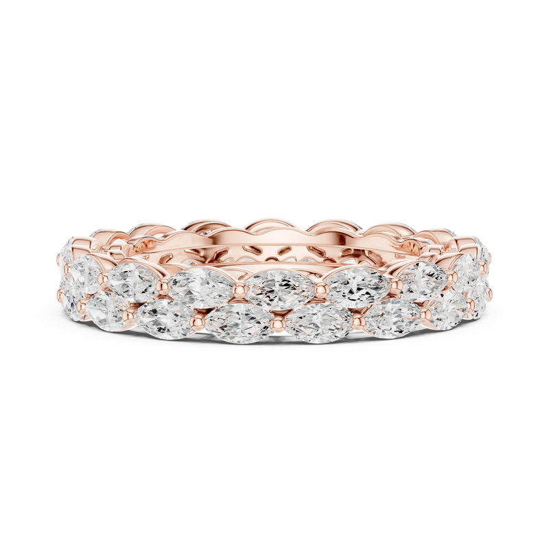 Two-Row East-West Marquise Cut Diamond Band