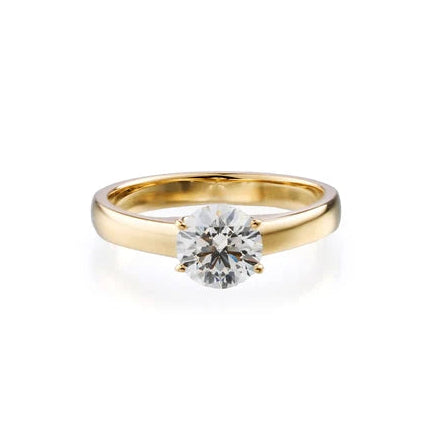 0.75 ct Round Cut Lab Grown Diamond & Moissanite Ring