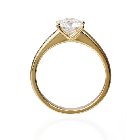 0.75 ct Round Cut Lab Grown Diamond & Moissanite Ring