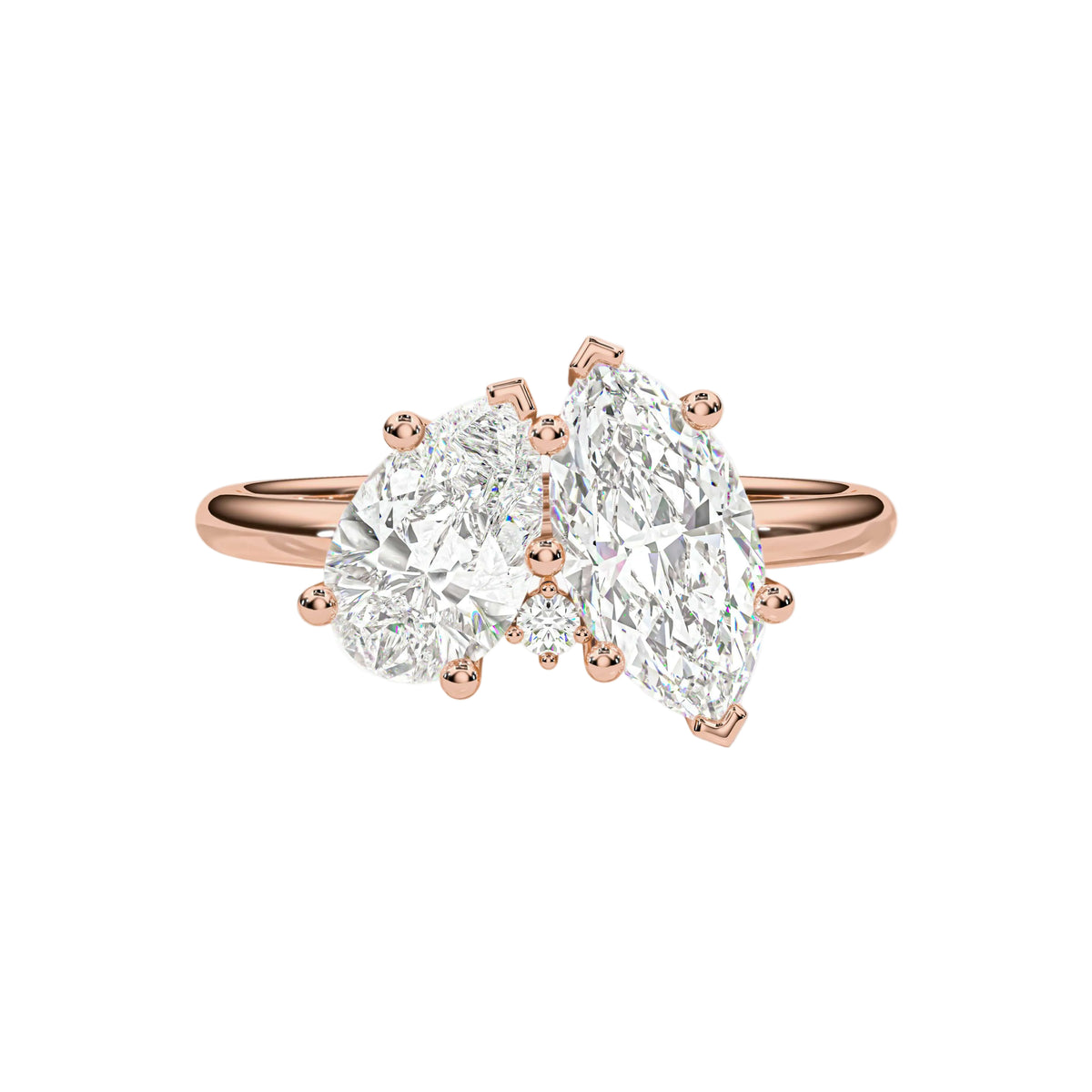 Toi et Moi Pear and Marquise Engagement Ring