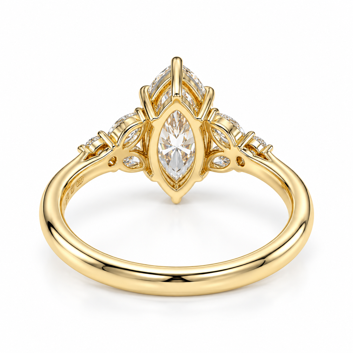 Marquise Cluster Engagement Ring Lab-Cut Diamond – Prong Setting Diamond Cluster Ring