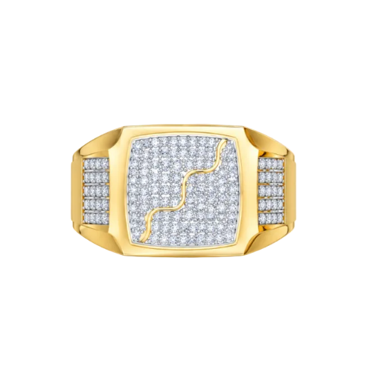 Men's Hip Hop Lab-Grown Diamond & Moissanite Pave Signet Ring