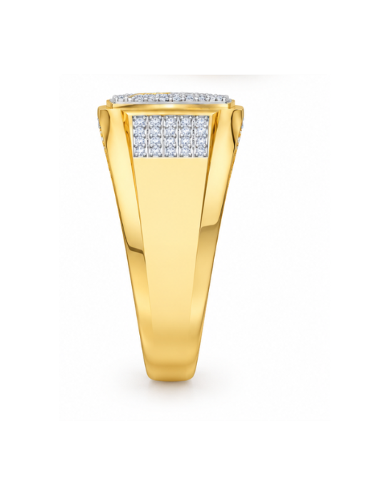 Men's Hip Hop Lab-Grown Diamond & Moissanite Pave Signet Ring